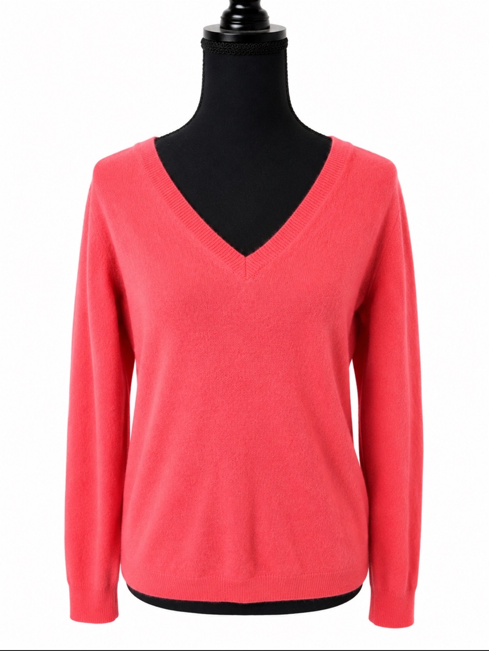 Nordstrom 100% Cashmere Coral Pink V-Neck Sweater L